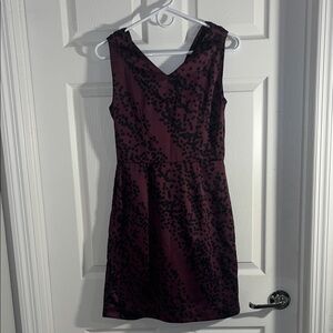 Banana Republic Dark Purple Patterned Mini Dress